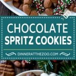 Chocolate Spritz Cookies | Christmas Cookies | Spritz Cookies #christmas #cookies #chocolate #sprinkles #baking #dessert #bajap