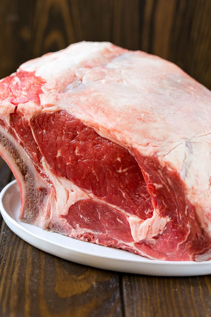 Smoked Prime Rib Recipe | Easy Prime Rib | Smoked Beef | Holiday Prime Rib #primerib #beef #smoker #dinner #bajap #christmas #thanksgiving #lowcarb #keto An uncooked standing rib roast.