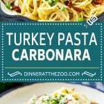 Turkey Pasta Carbonara | Turkey Pasta | Leftover Turkey Recipe #turkey #pasta #bacon #peas #dinner #bajap
