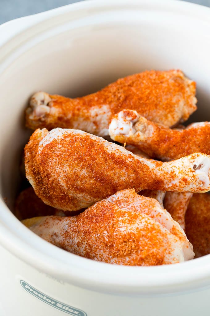 Slow Cooker Chicken Drumsticks Recipe | Crock Pot Chicken Drumsticks | BBQ Chicken Drumsticks #chicken #drumsticks #slowcooker #crockpot #bbq #dinner #bajap Chicken drumsticks in a slow cooker coated in BBQ spice rub.