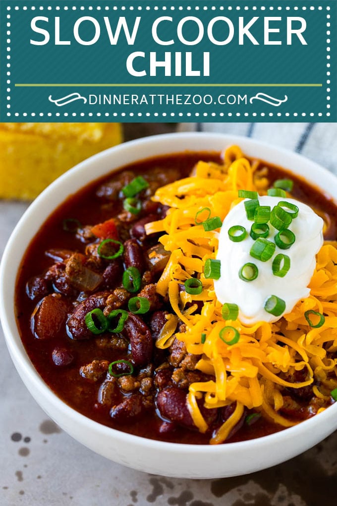 Slow Cooker Chili Recipe | Crock Pot Chili | Beef Chili | Beef and Bean Chili #chili #soup #beef #slowcooker #crockpot #dinner #bajap