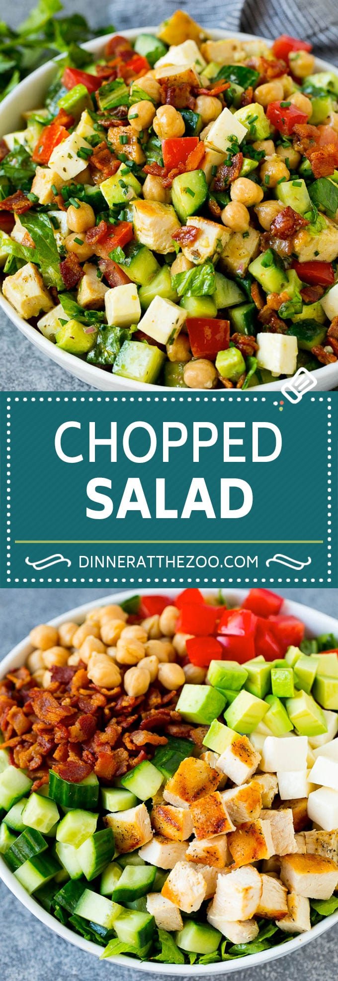 Chopped Salad Recipe | Chicken Salad | Avocado Salad #salad #chicken #avocado #bacon #glutenfree #dinner #bajap #lunch