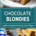 Blondies Recipe | Chocolate Chunk Blondies | Bar Cookies #blondies #cookies #chocolate #dessert #sweets #bajap
