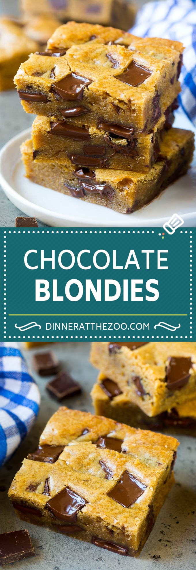 Blondies Recipe | Chocolate Chunk Blondies | Bar Cookies #blondies #cookies #chocolate #dessert #sweets #bajap