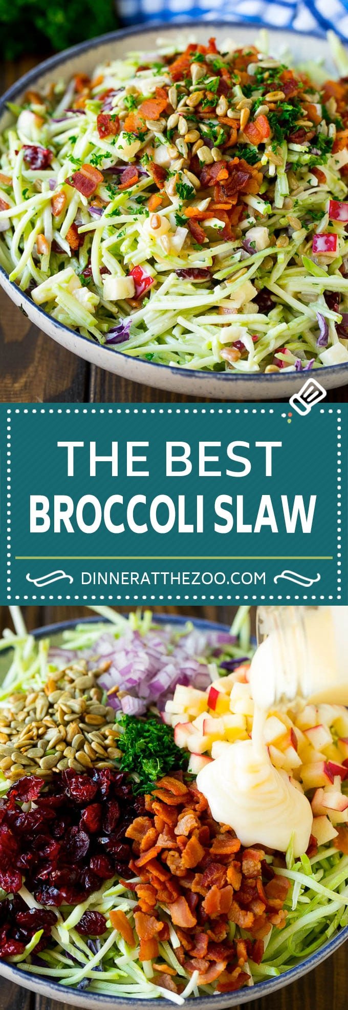 Bacon Broccoli Slaw Recipe | Coleslaw Recipe | Broccoli Slaw #broccoli #slaw #salad #apple #bacon #sidedish #lunch #bajap