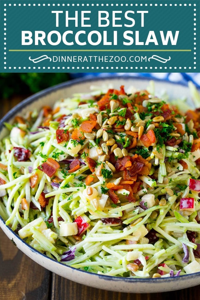 Bacon Broccoli Slaw Recipe | Coleslaw Recipe | Broccoli Slaw #broccoli #slaw #salad #apple #bacon #sidedish #lunch #bajap