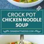 Crock Pot Chicken Noodle Soup Recipe | Slow Cooker Chicken Noodle Soup | Chicken Soup #soup #chicken #noodles #dinner #slowcooker #crockpot #bajap