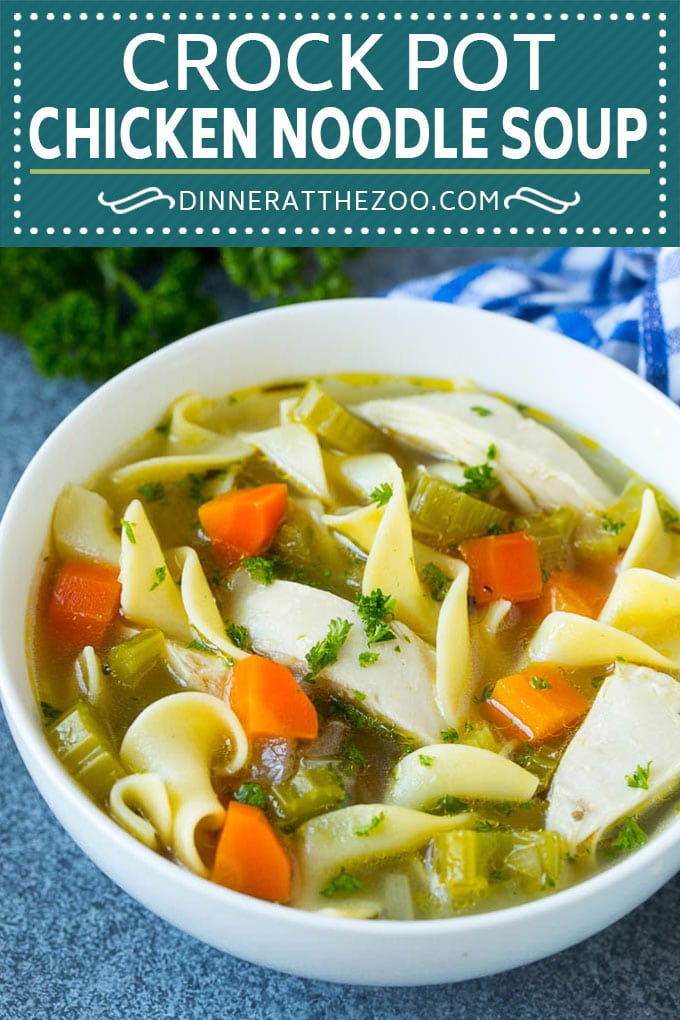 Crock Pot Chicken Noodle Soup Recipe | Slow Cooker Chicken Noodle Soup | Chicken Soup #soup #chicken #noodles #dinner #slowcooker #crockpot #bajap