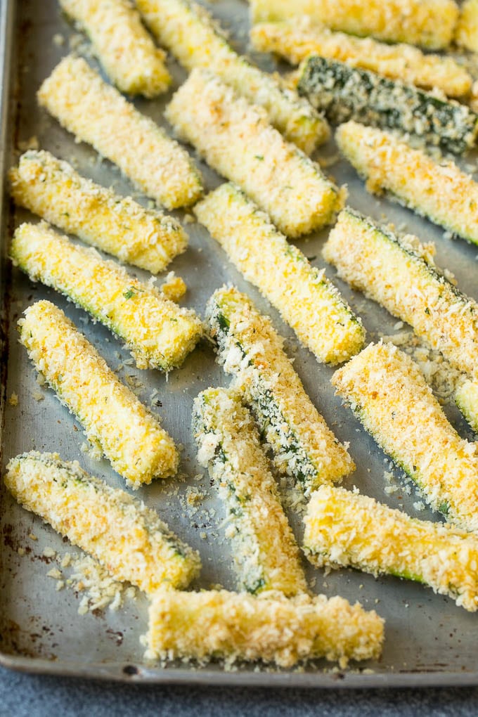 Fried Zucchini Recipe | Zucchini Fries | Zucchini Recipe #appetizer #zucchini #snack #bajap Sticks coated in egg, parmesan and breadcrumbs.