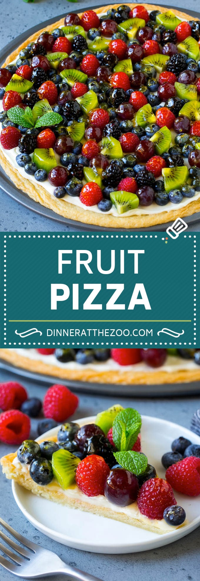Fruit Pizza Recipe | Dessert Pizza | Fruit Dessert #cookie #fruit #pizza #dessert #sweets #bajap