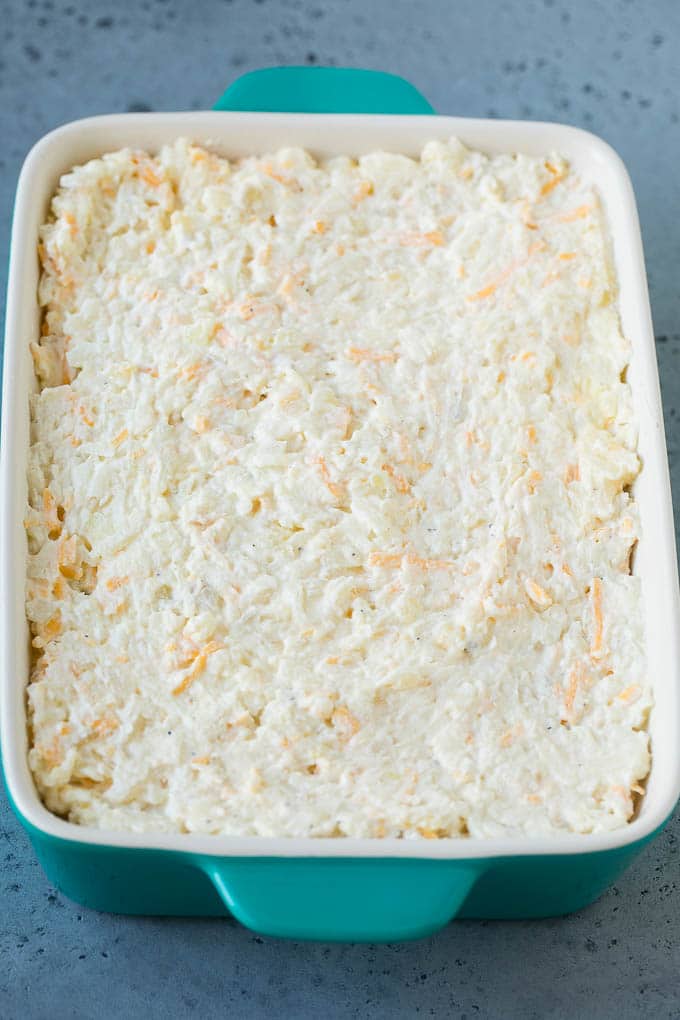 Hash Brown Casserole | Potato Casserole | Hash Brown Side Dish #potatoes #cheese #casserole #sidedish #bajap A mixture of hash browns, sour cream, cheese and seasonings in a casserole dish.
