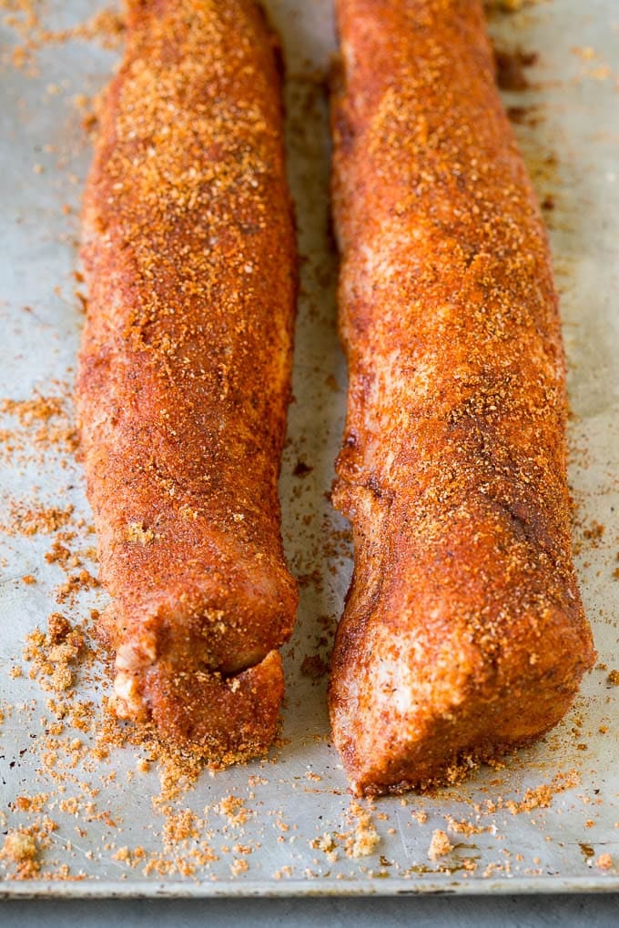 Smoked Pork Tenderloin Recipe | Smoked Pork Loin | BBQ Pork #pork #tenderloin #smoker #dinner #bajap Pork tenderloins coated in homemade spice rub.