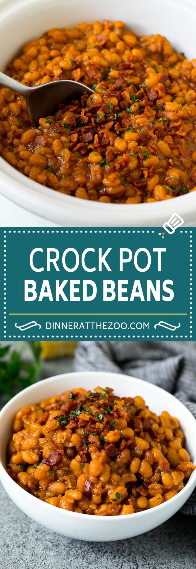 Crock Pot Baked Beans | Slow Cooker Baked Beans #beans #bacon #slowcooker #crockpot #bajap