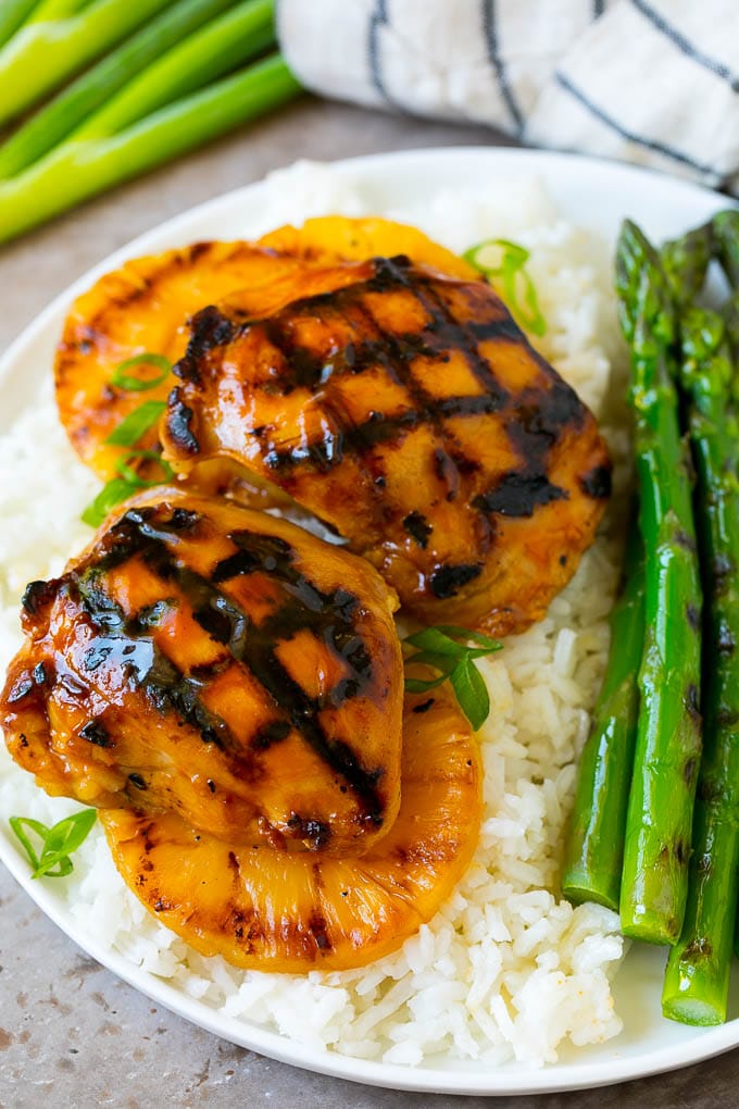 Huli Huli Chicken Recipe | Hawaiian Chicken | Grilled Chicken Thighs #chicken #pineapple #grilling #dinner #bajap Huli huli chicken and pineapple served over rice.