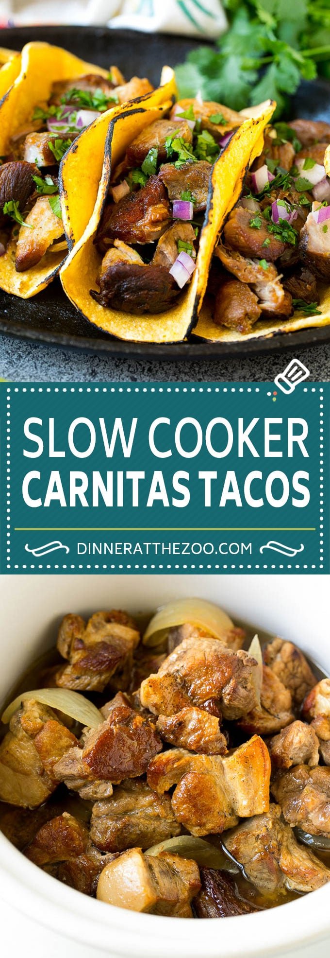 Slow Cooker Carnitas Tacos Recipe | Pork Tacos #tacos #pork #dinner #slowcooker #crockpot #bajap