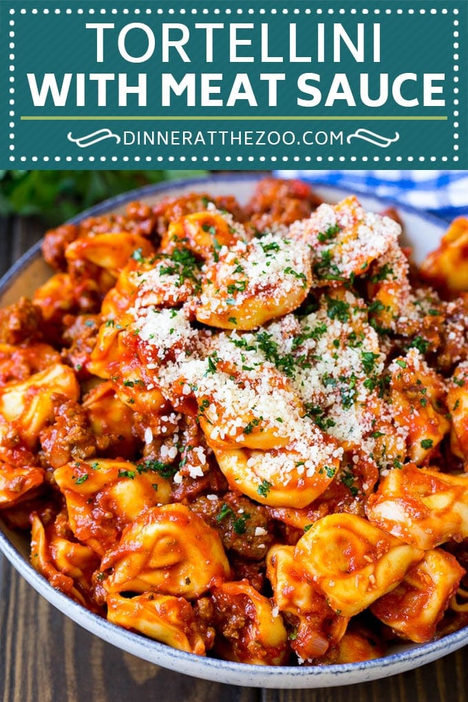 Cheese Tortellini in Meat Sauce #tortellini #pasta #sauce #dinner #bajap #cheese