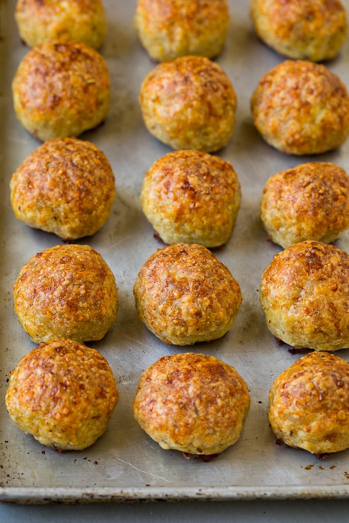 Chicken Meatballs Recipe | Baked Meatballs #chicken #meatballs #dinner #bajap #comfortfood Baked meatballs on a sheet pan.