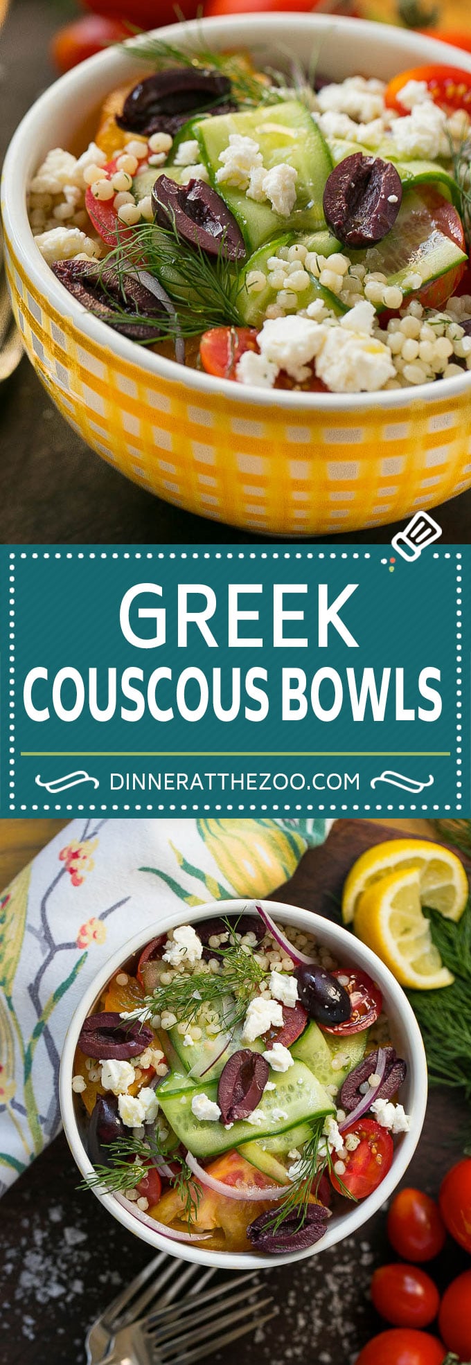 Greek Couscous Bowls #couscous #lunch #bajap