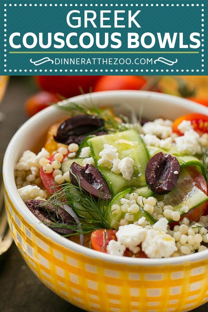 Greek Couscous Bowls #couscous #lunch #bajap