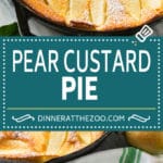 Pear Custard Pie Recipe | Pear Pie #pears #fall #pie #dessert #bajap