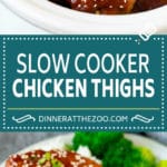 Slow Cooker Chicken Thighs | Crock Pot Chicken Thighs | Honey Garlic Chicken #chicken #slowcooker #crockpot #dinner #bajap