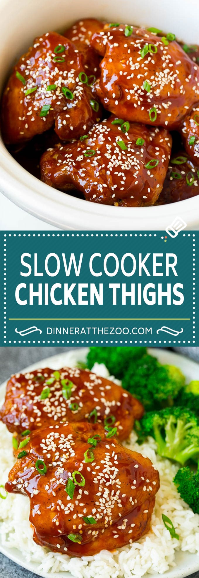 Slow Cooker Chicken Thighs | Crock Pot Chicken Thighs | Honey Garlic Chicken #chicken #slowcooker #crockpot #dinner #bajap