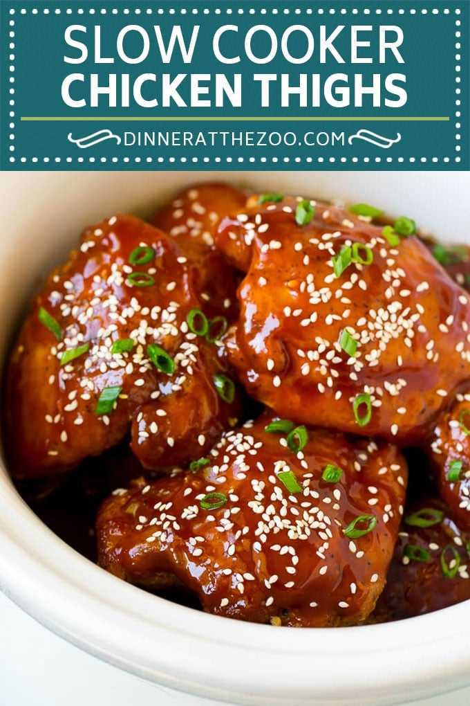 Slow Cooker Chicken Thighs | Crock Pot Chicken Thighs | Honey Garlic Chicken #chicken #slowcooker #crockpot #dinner #bajap