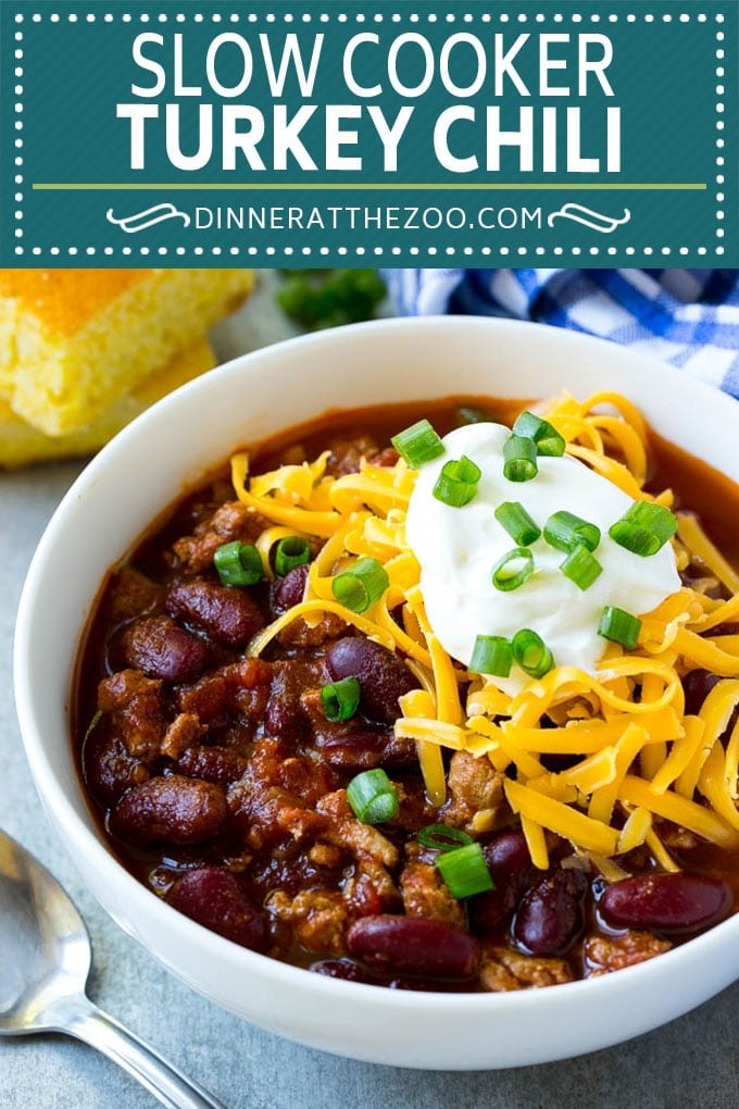 Slow Cooker Turkey Chili Recipe | Crockpot Chili | Turkey Chili | Chili With Beans Recipe | Healthy Chili Recipe #turkey #chili #beans #soup #slowcooker #crockpot #bajap