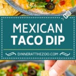 Taco Dip Recipe | Mexican Dip #tacos #dip #appetizer #mexicanfood #cheese #bajap