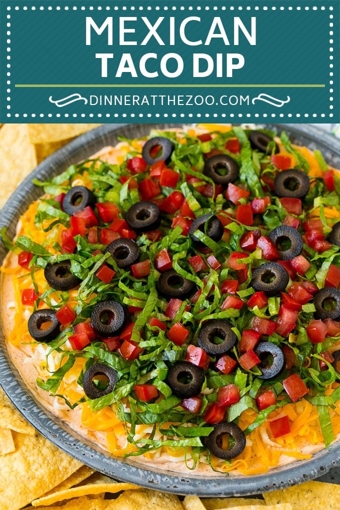 Taco Dip Recipe | Mexican Dip #tacos #dip #appetizer #mexicanfood #cheese #bajap