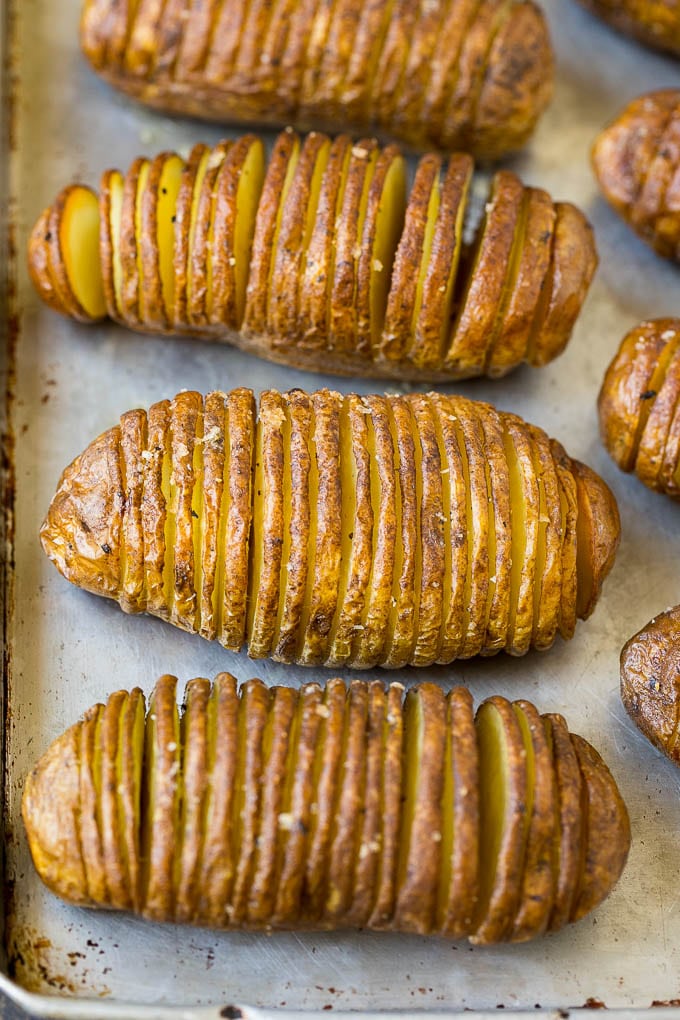 Hasselback Potatoes Recipe #potatoes #bacon #sidedish #cheese #dinner #bajap Roasted thinly sliced potatoes.