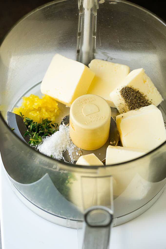 Thanksgiving Turkey Recipe | Roasted Turkey #turkey #thanksgiving #fall #dinner #bajap Butter, garlic herbs and seasonings in a food processor.