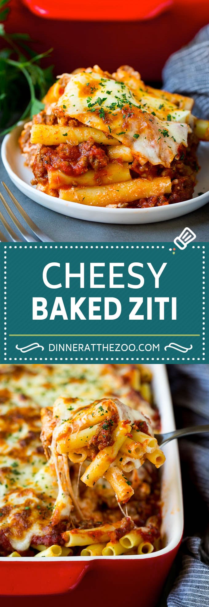 Baked Ziti Recipe | #pasta #cheese #comfortfood #sausage #dinner #bajap