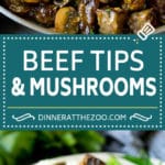 Beef Tips with Mushroom Gravy Recipe | Steak Tips #beef #steak #mushrooms #gravy #comfortfood #dinner #bajap