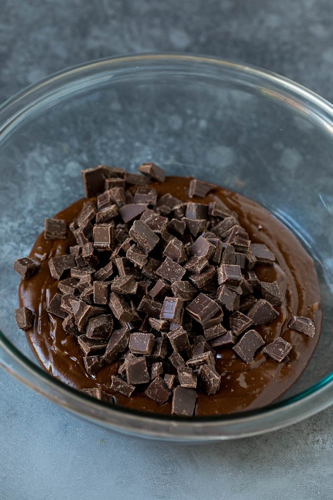 Brownie Cookies Recipe | Chocolate Cookies #cookies #brownies #chocolate #dessert #baking #bajap Chocolate cookie batter with chocolate chunks on top.