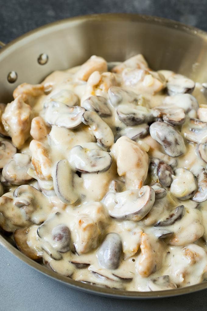 Chicken Stroganoff Recipe | Chicken and Mushrooms #chicken #mushrooms #stroganoff #dinner #bajap Meat and mushrooms in a creamy sauce.