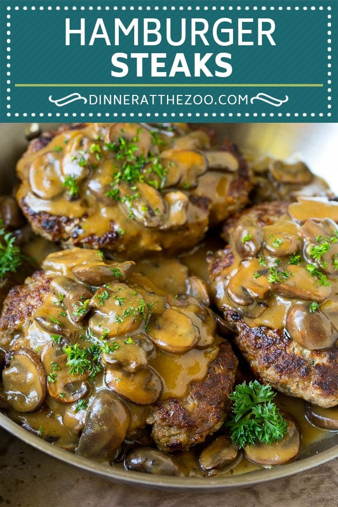 Hamburger Steaks with Mushroom Gravy Recipe | Salisbury Steak #hamburger #groundbeef #mushrooms #gravy #dinner #bajap