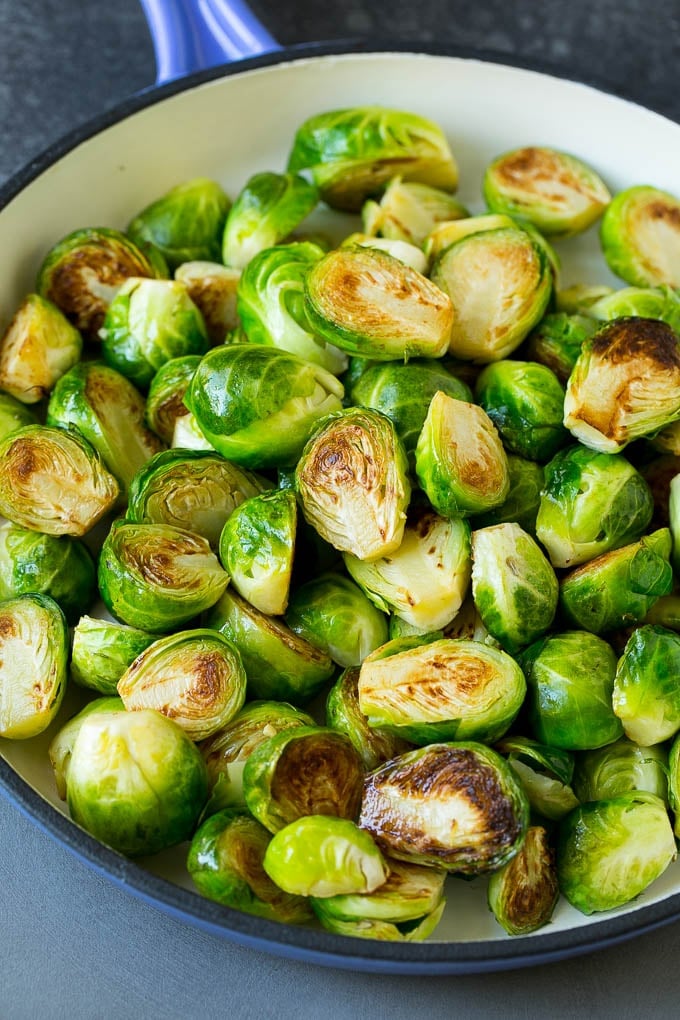 Sauteed Brussels Sprouts Recipe | Brussels Sprouts Side Dish #brusselssprouts #sprouts #veggies #sidedish #garlic #vegetarian #dinner #bajap Halved sprouts cooked until browned.