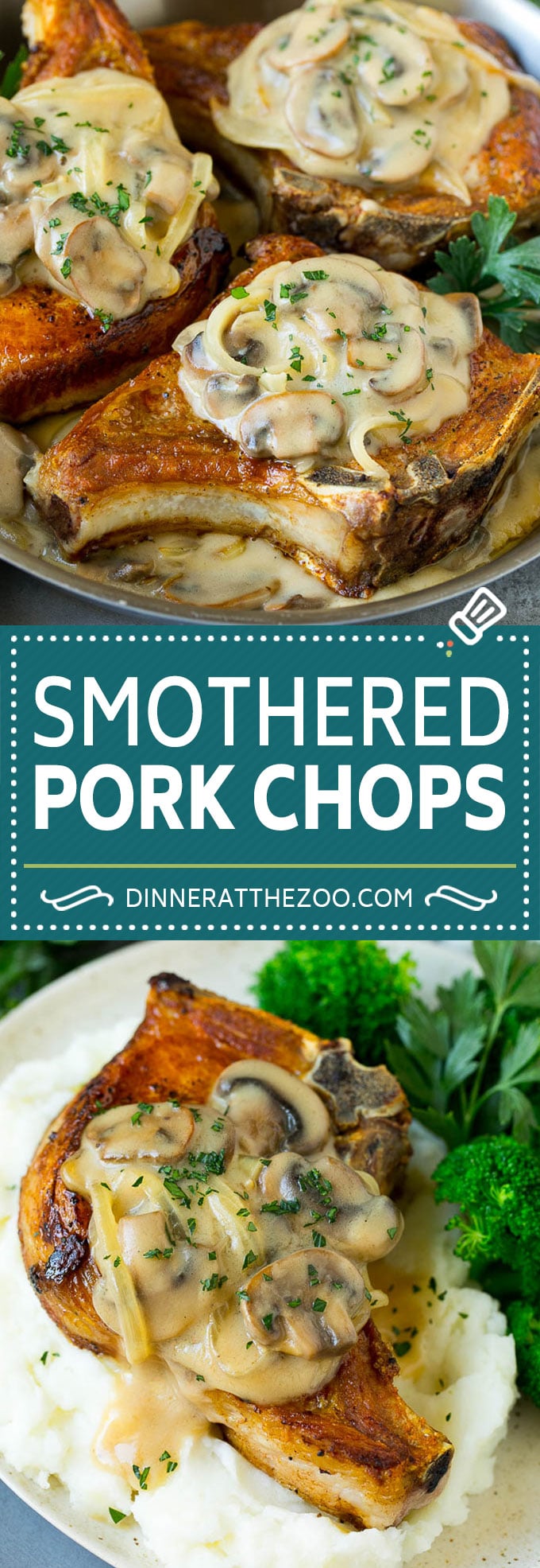 Smothered Pork Chops Recipe | Mushroom Pork Chops #pork #porkchops #mushrooms #gravy #dinner #bajap