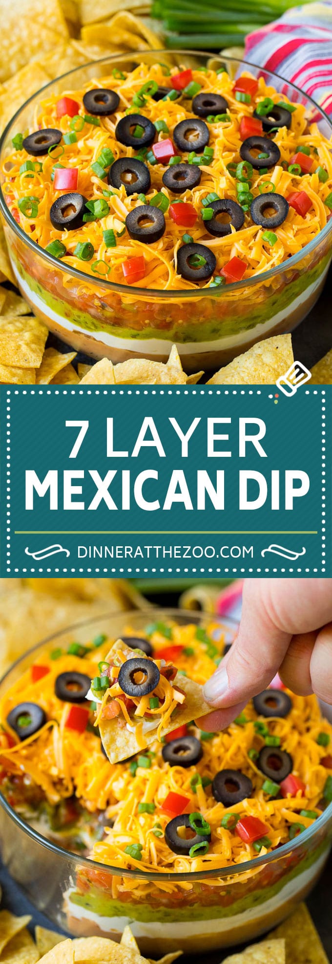 7 Layer Dip Recipe | Mexican Dip #beans #dip #appetizer #avocado #salsa #bajap