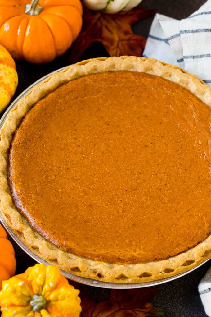 Homemade Pumpkin Pie Recipe | Pumpkin Pie #pie #pumpkin #baking #thanksgiving #fall #dessert #bajap A whole pumpkin pie in a flaky crust.