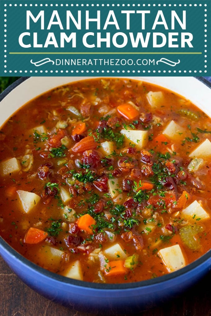 Manhattan Clam Chowder Recipe | Red Clam Chowder #chowder #soup #seafood #clams #bacon #dinner #bajap