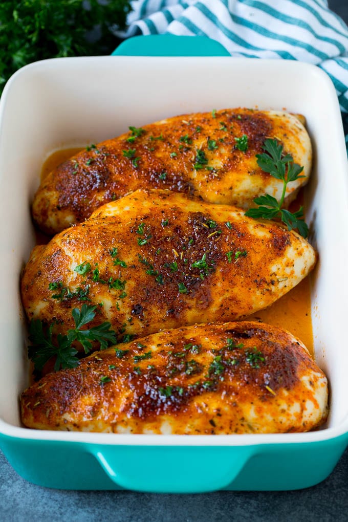 Baked Chicken Breast Recipe #chicken #dinner #bajap Baked chicken breast topped with fresh chopped parsley.
