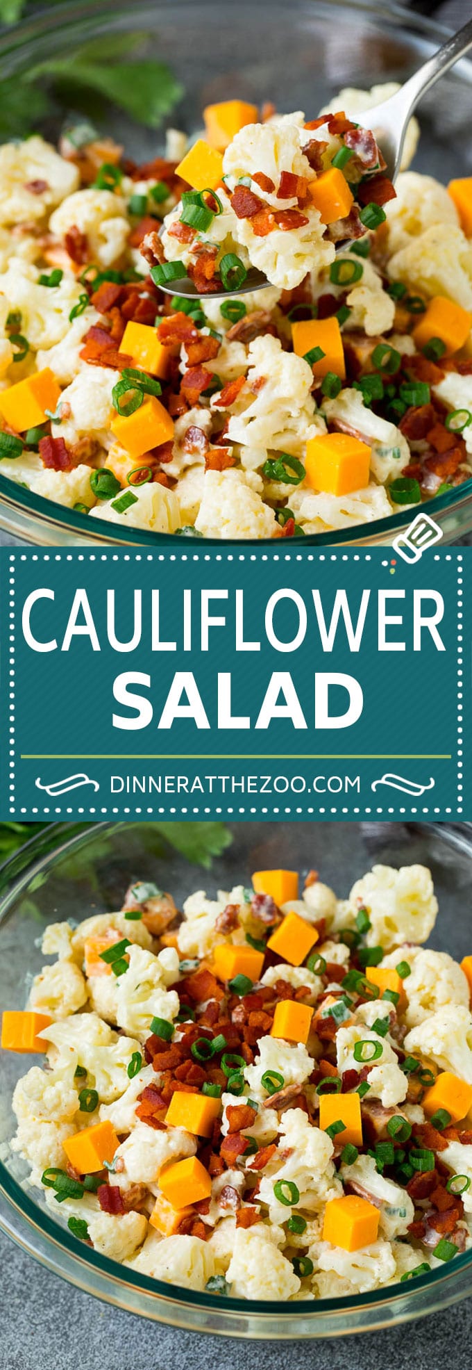 Cauliflower Salad Recipe #salad #cauliflower #bacon #lowcarb #keto #dinner #bajap