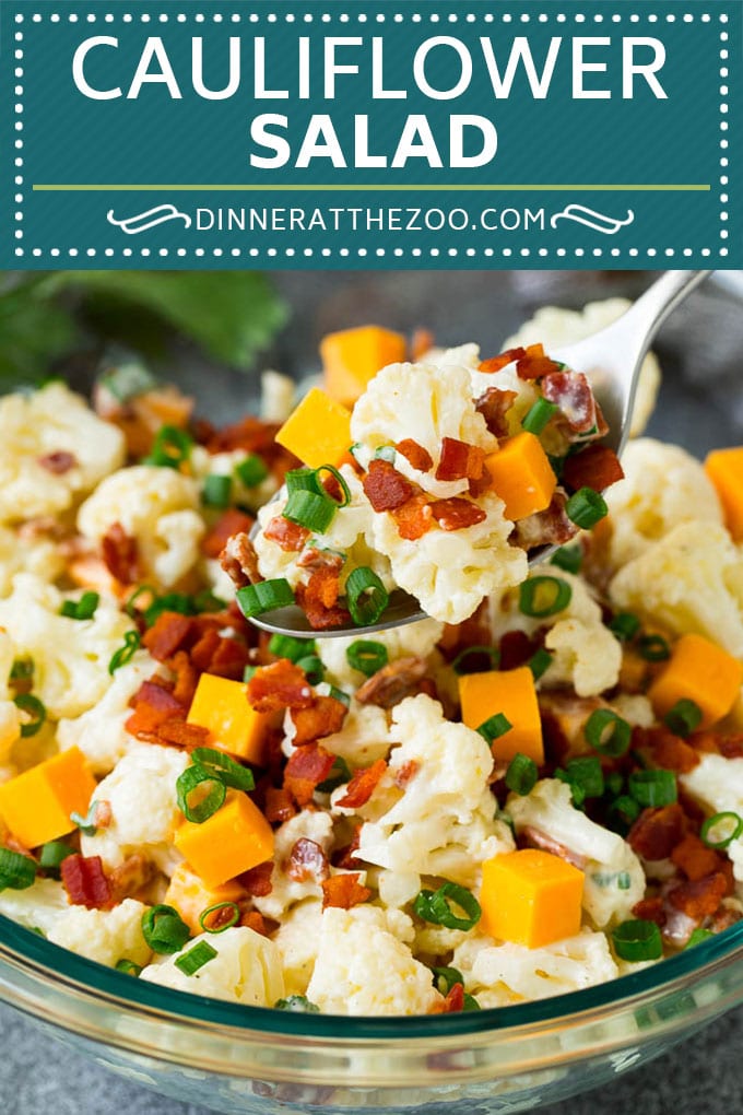 Cauliflower Salad Recipe #salad #cauliflower #bacon #lowcarb #keto #dinner #bajap