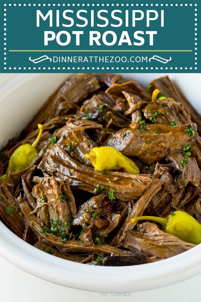 Mississippi Pot Roast #slowcooker #potroast #beef #crockpot #dinner #bajap