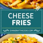 These cheese fries are crispy potatoes topped with plenty of melted cheese, bacon and herbs. #fries #bajap