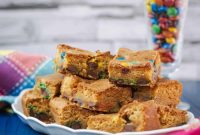 Colorful M and M Cookie Bars