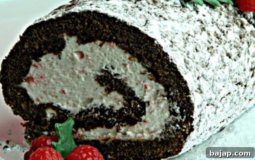 Chocolate Roll with Candy Cane Whipped Cream