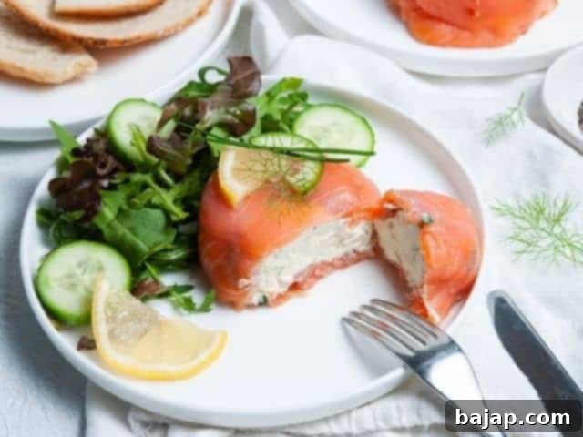 These delicious Smoked Salmon Parcels are an elegant starter for a special occasion. It takes only 15 minutes to prepare them, then just place them in the fridge for two hours to firm up. So simple, and so delicious!